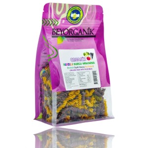Organik Sebzeli Burgu Makarna (Siyah Havuç, Brokoli, Balkabağı) 240 gr