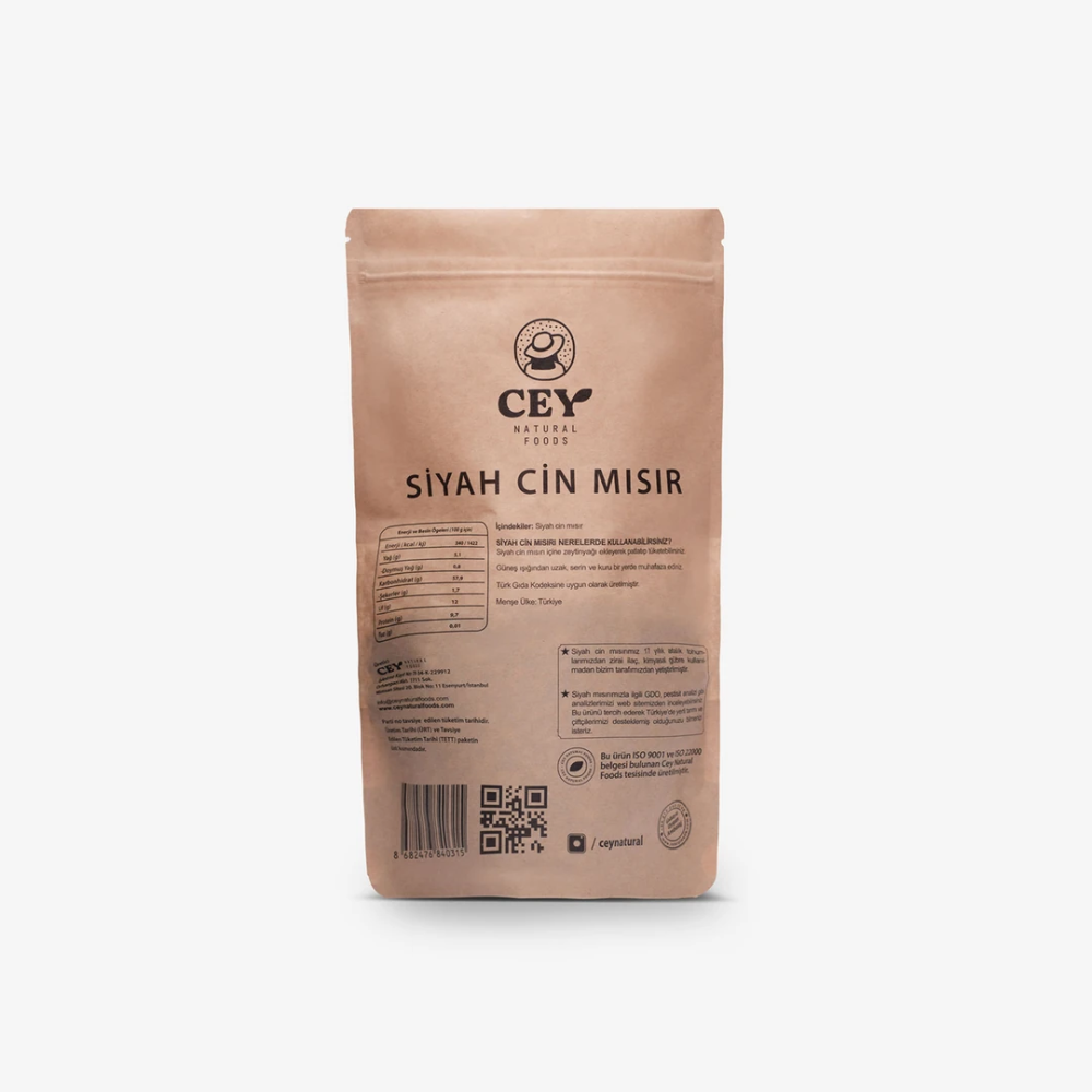 Siyah Cin Mısır 500gr – Glutensiz, katkısız ve sağlıklı doğal siyah mısır