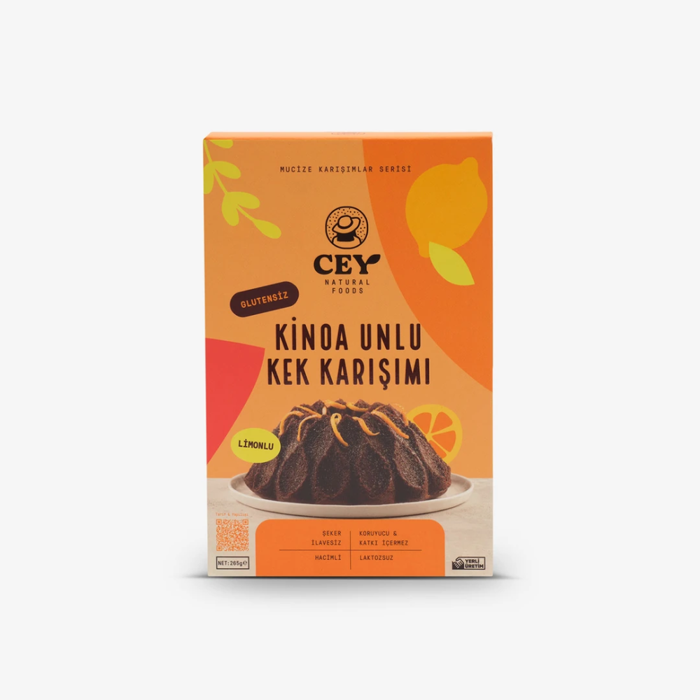 Limonlu Kek Karışımı 265gr – Glutensiz, katkısız ve kinoa unu bazlı sağlıklı limon aromalı kek karışımı