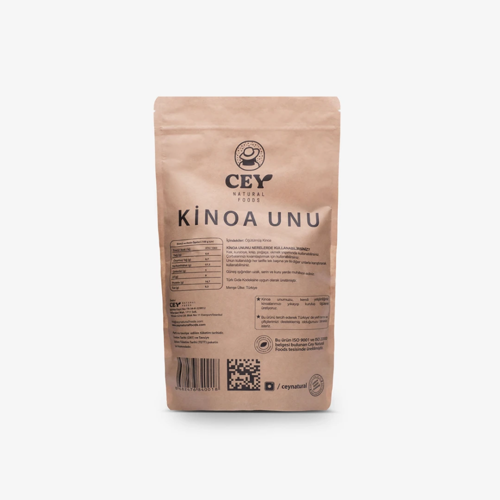 Kinoa Unu 500gr – Glutensiz, katkısız ve yüksek protein ile lif içeriğine sahip sağlıklı un
