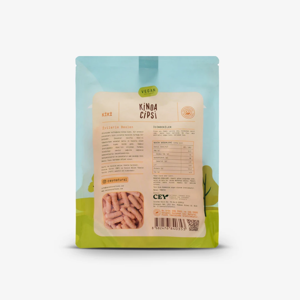 Kiki Deniz Tuzu Kinoa Cipsi – Kinoa bazlı, deniz tuzu aromalı, glutensiz ve sağlıklı atıştırmalık cips