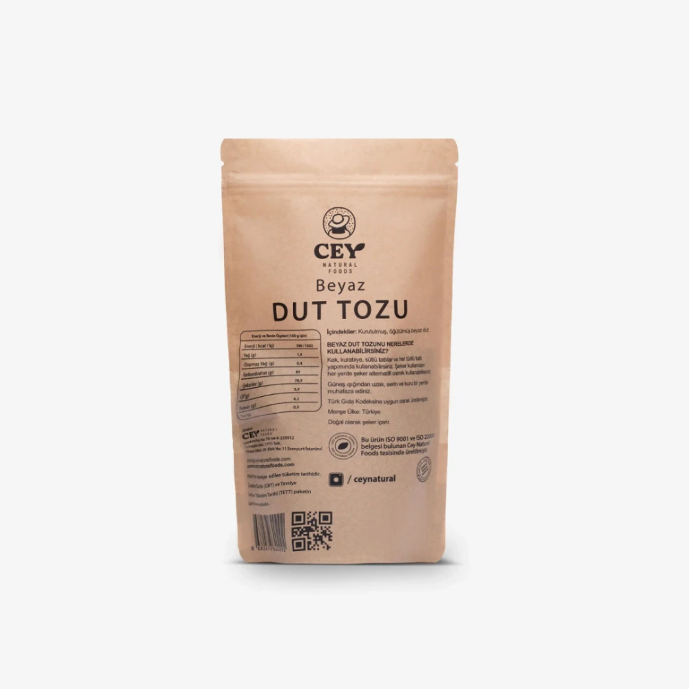 Glutensiz Beyaz Dut Tozu – Katkısız, doğal ve sağlıklı beslenme için ideal beyaz dut tozu