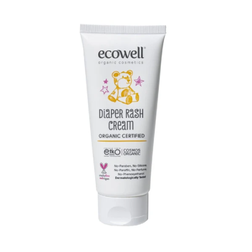 Ecowell Organik Pişik Kremi 110 gr doğal katkısız ve hassas bebek ciltleri için güvenli pişik önleyici bakım ürünü