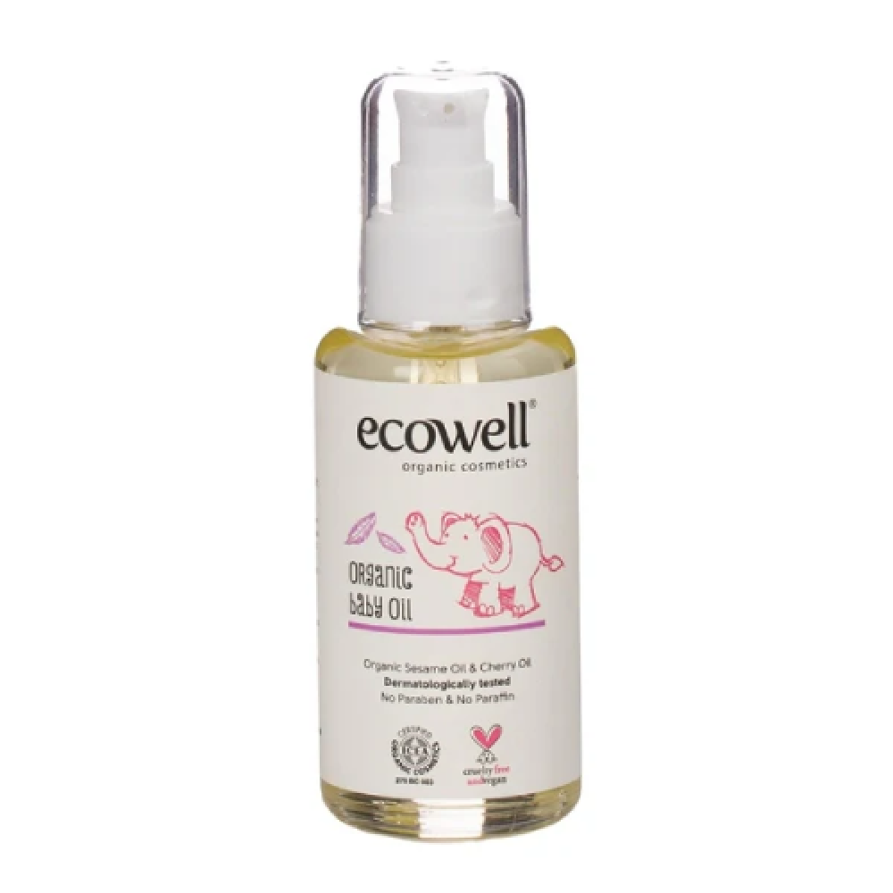 Ecowell Organik Bebek Yağı 100 ml doğal katkısız ve hassas bebek ciltleri için güvenli nemlendirici bakım ürünü