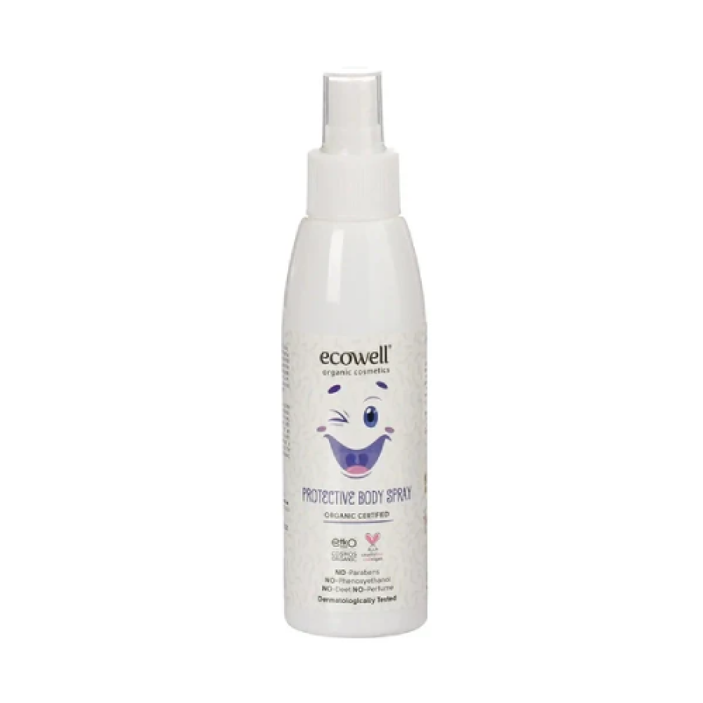 Ecowell Organik Bebek Koruyucu Sprey 125 ml doğal katkısız ve hassas bebek ciltleri için güvenli koruma ürünü