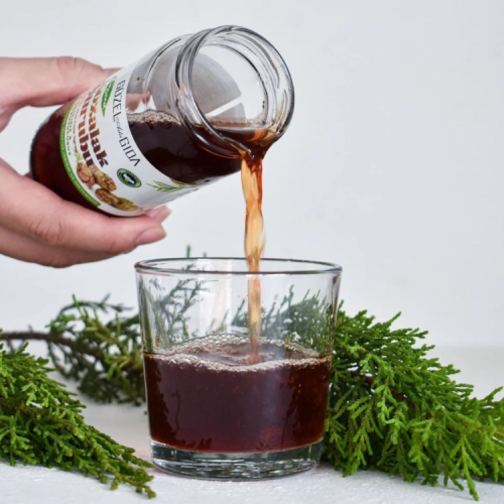 Organik kozalak şurubu 230 ml rafine şekersiz cam şişe