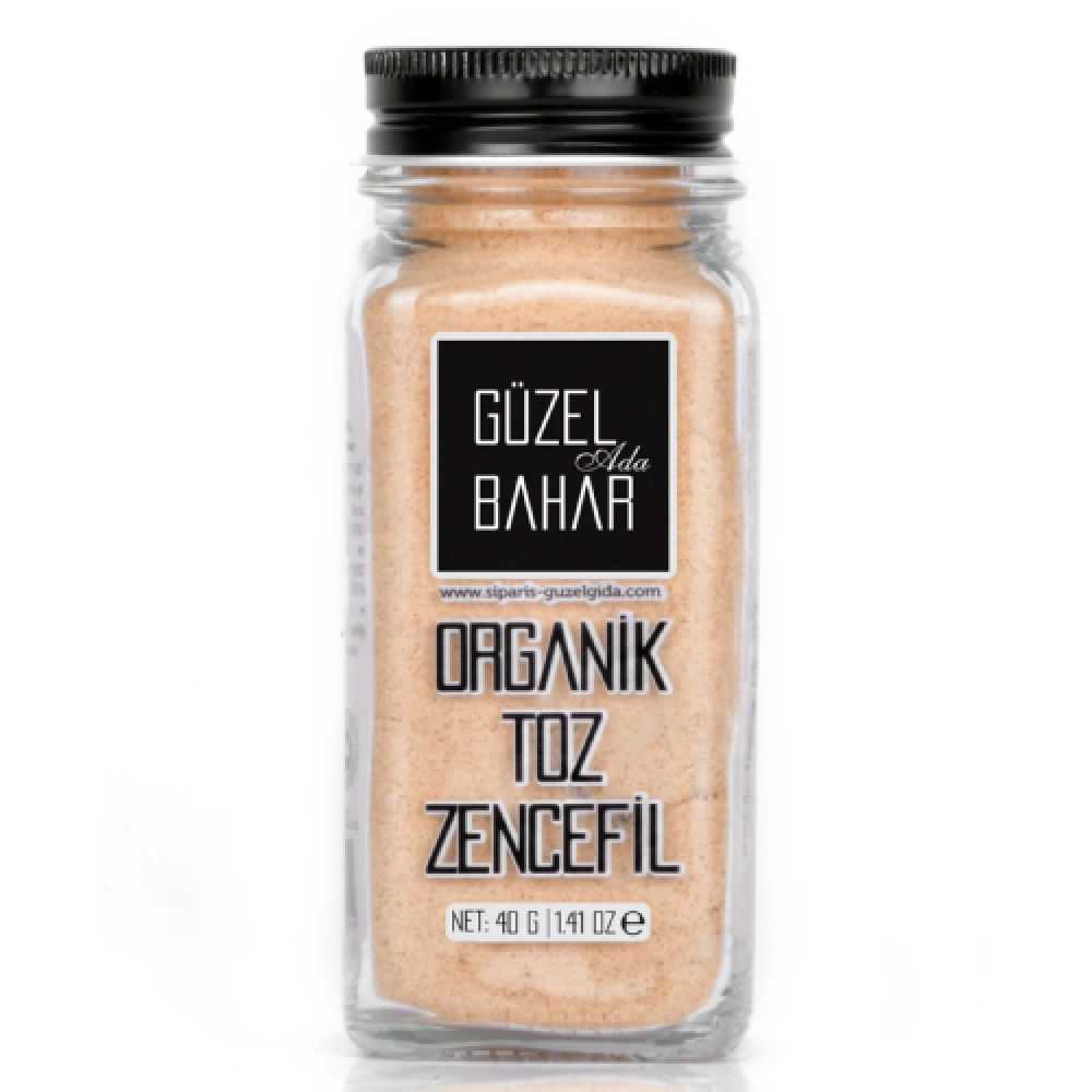 Organik toz zencefil 40 gr Sri Lanka menşeli cam kavanoz
