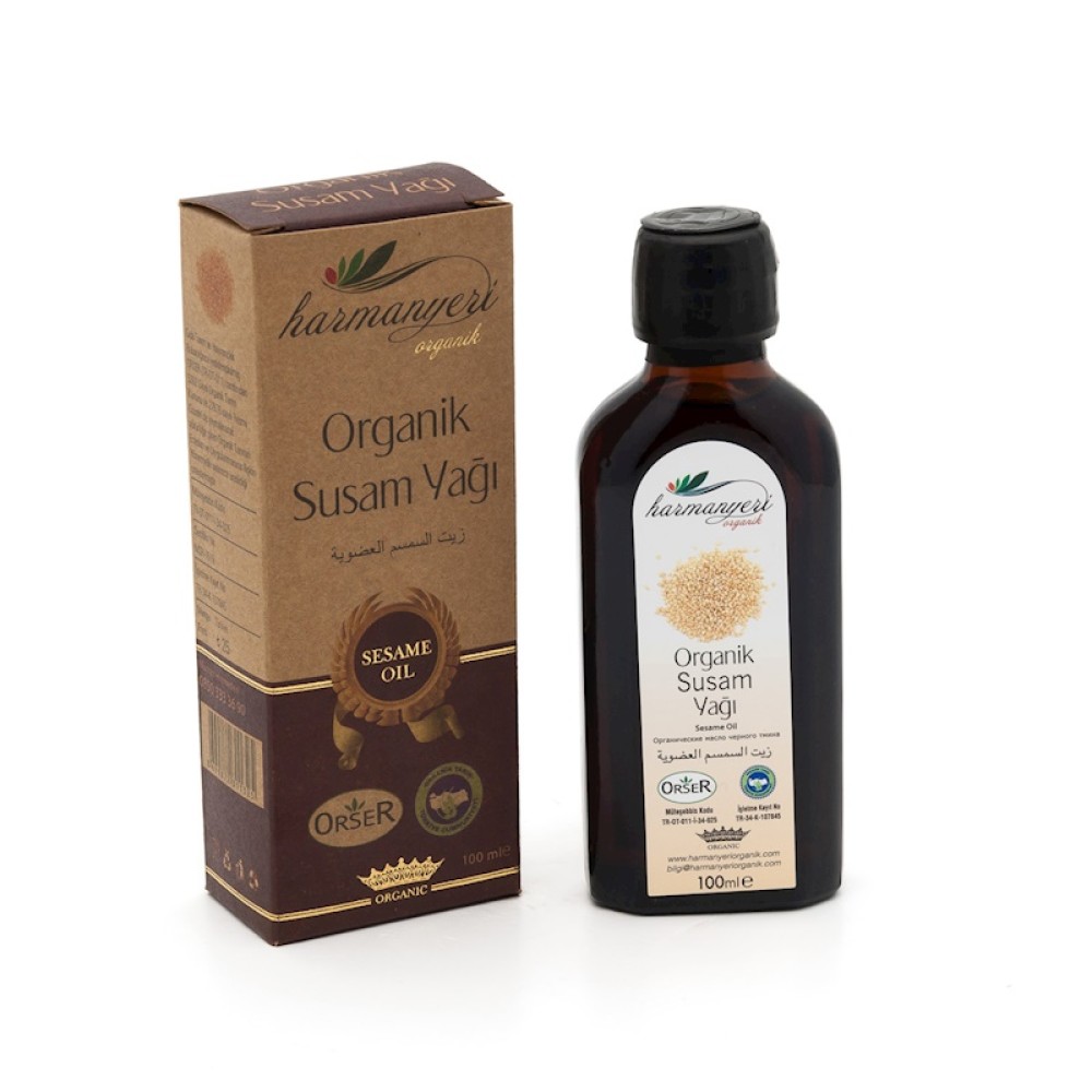 Harmanyeri organik susam yağı 100 ml soğuk sıkım cam şişe