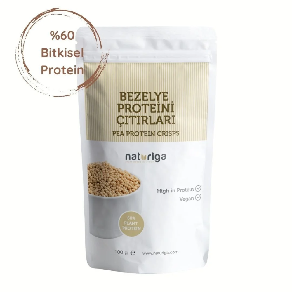 Naturiga bezelye proteini çıtırları 100 gr paket, yüksek proteinli glutensiz vegan çıtır bezelye parçaları