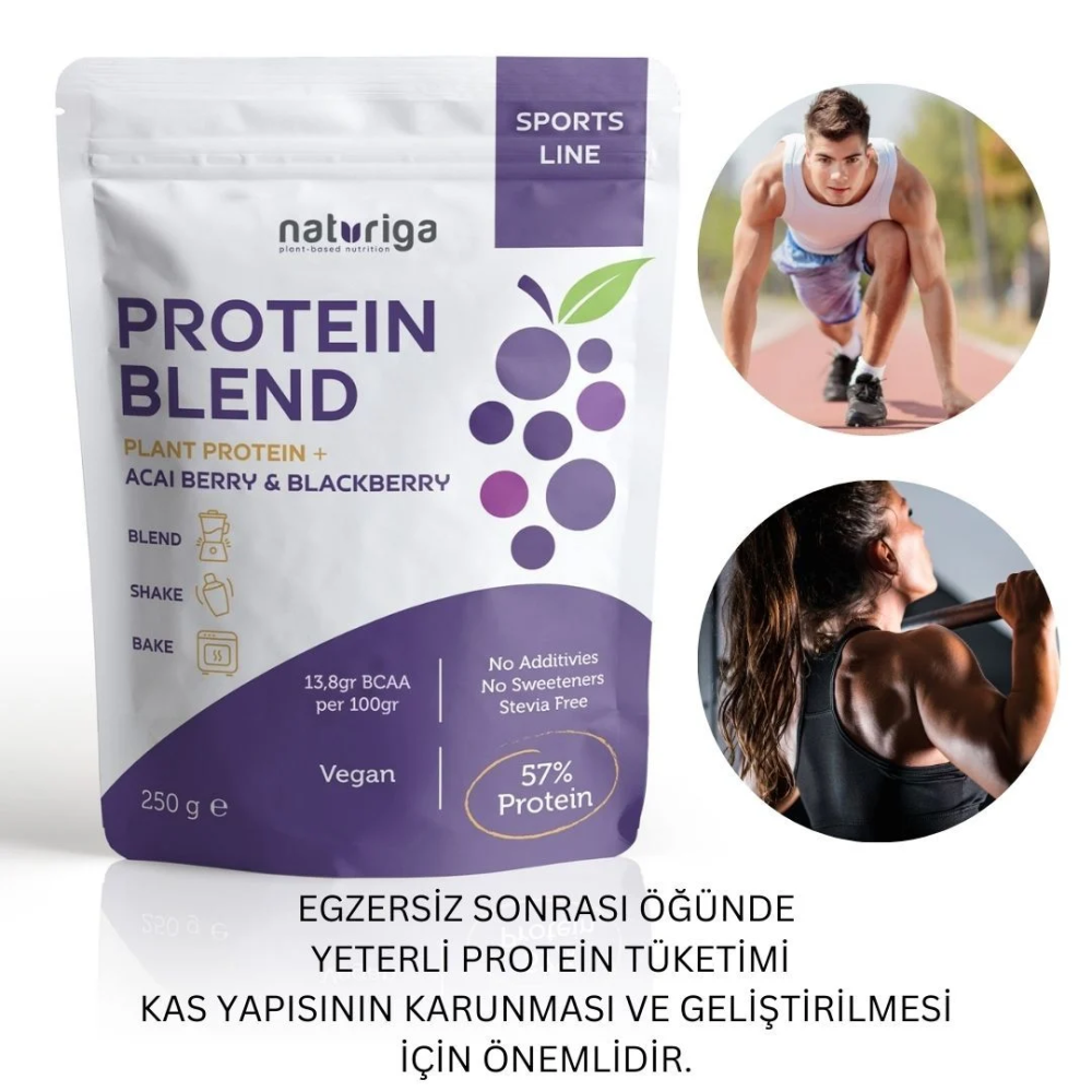 Naturiga Berry Protein Karışımı 250 gr (Bitkisel Protein & Antioksidan Meyveler)
