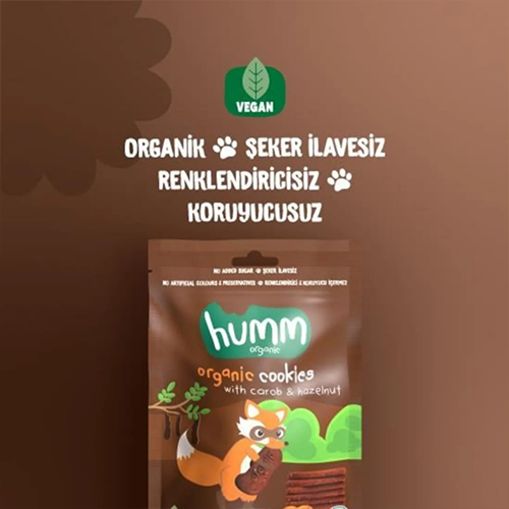 Organik keçiboynuzlu ve fındıklı kurabiye 55 gr paket, vegan glutensiz sağlıklı atıştırmalık