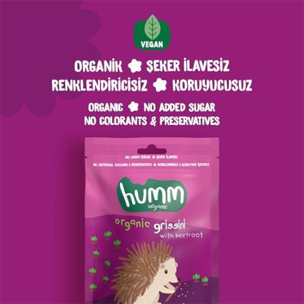 Organik pancarlı grissini 55 gr paket, vegan glutensiz atıştırmalık çubuklar