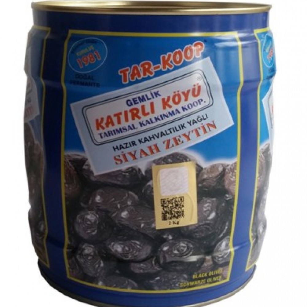 Katırlı Köyü hazır kahvaltılık siyah zeytin 2 kg, doğal ve temiz içerikli sofralık siyah zeytin