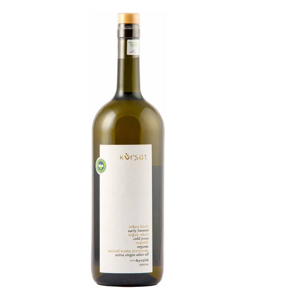 Organik naturel sızma zeytinyağı 1500 ml cam şişe, sertifikalı organik soğuk sıkım zeytinyağı