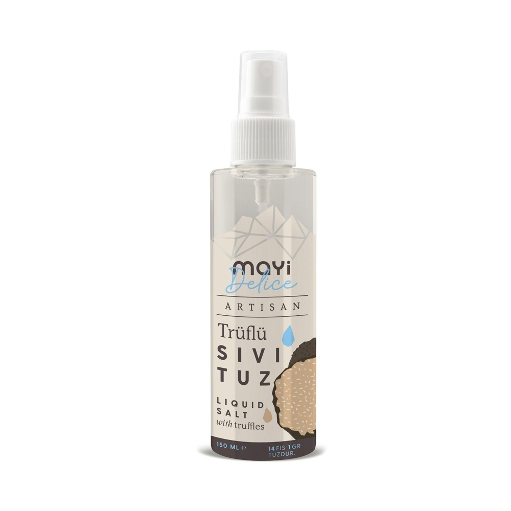 Mayi artisan trüflü sıvı tuz 150 ml sprey şişe, trüf mantarı aromalı doğal kaynak tuzu