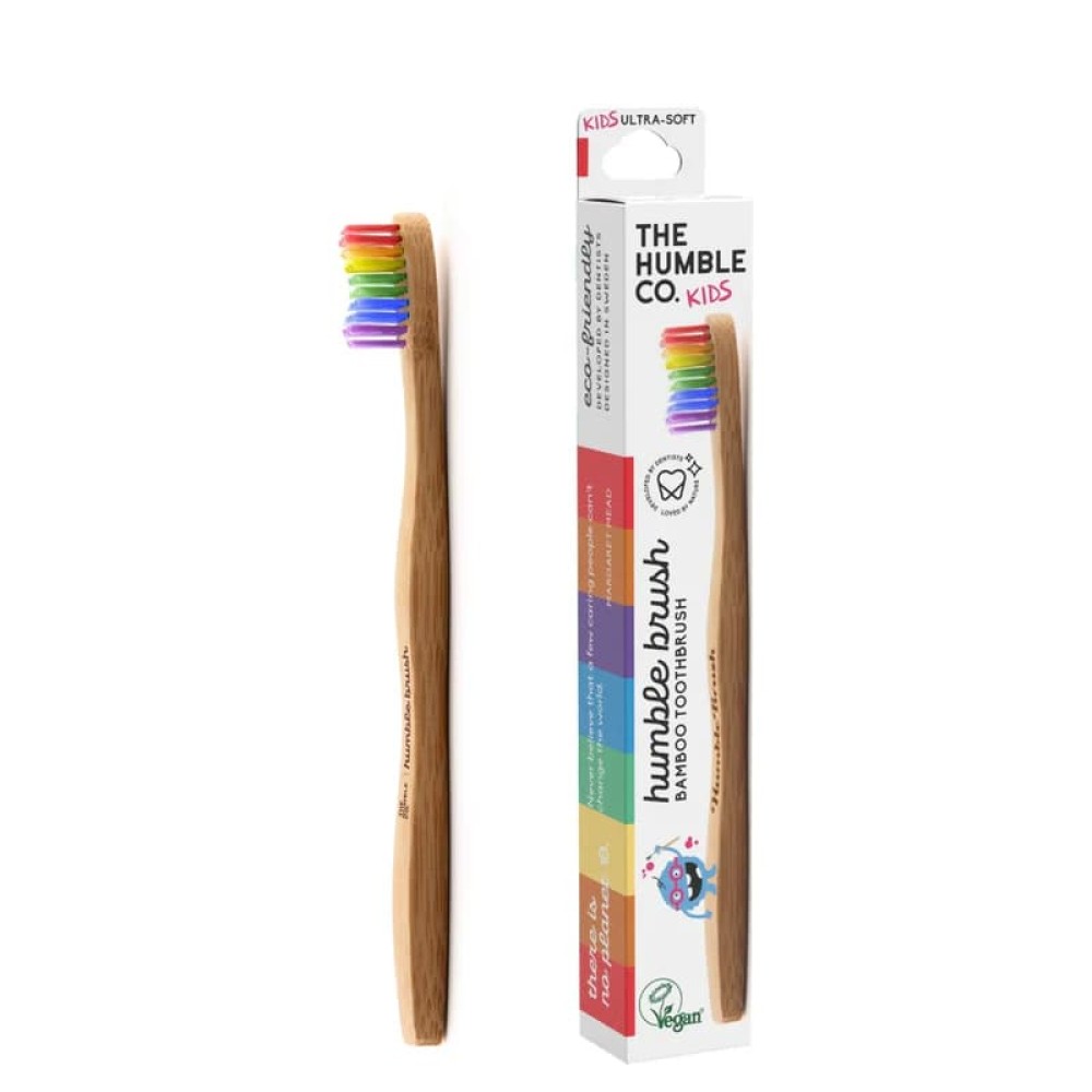 Humble Brush Kids Ultra Soft Gökkuşağı Renkli Bambu Çocuk Diş Fırçası