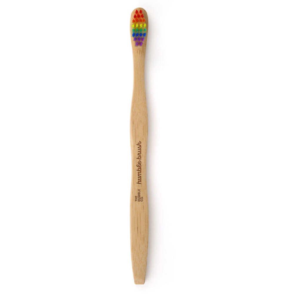 Humble Brush Gökkuşağı Yetişkin Medium Doğada Çözünür Bambu Diş Fırçası