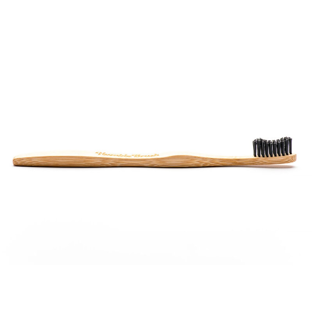 Humble Brush Siyah Yumuşak Yetişkin Diş Fırçası Doğada Çözünür Bambu Saplı