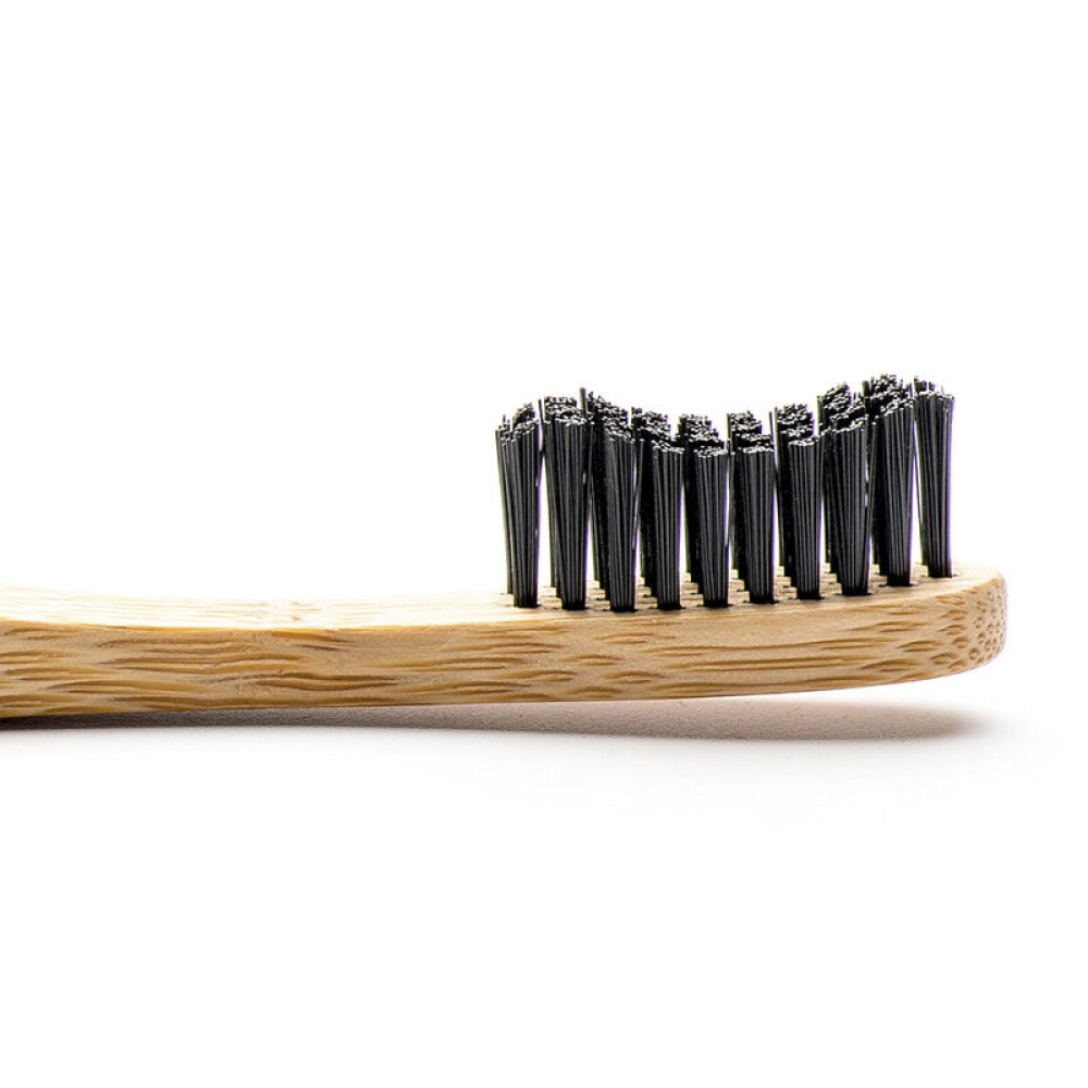 Humble Brush Siyah Yumuşak Yetişkin Diş Fırçası Doğada Çözünür Bambu Saplı