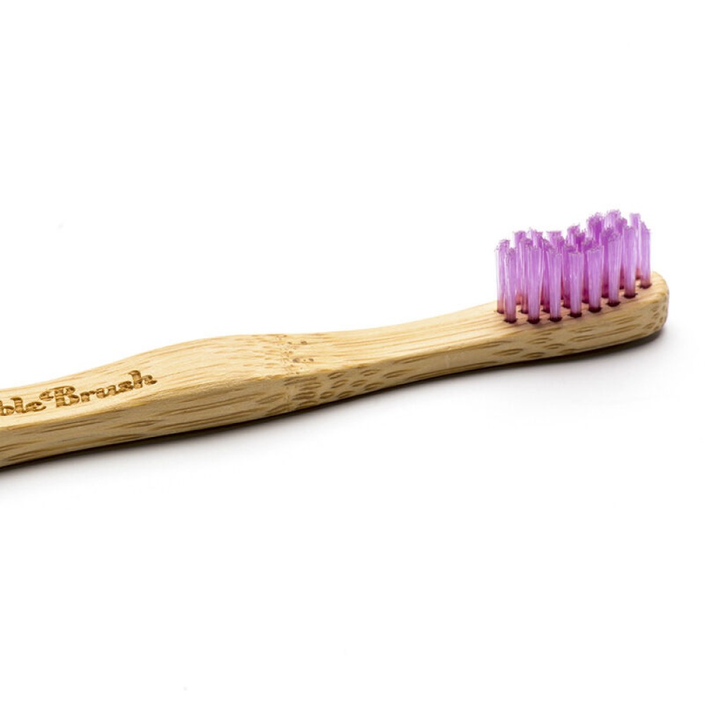Humble Brush Lila Yumuşak Çocuk Diş Fırçası Doğada Çözünür Bambu Saplı