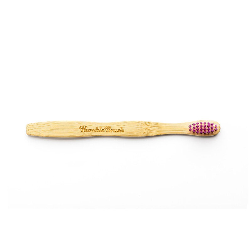 Humble Brush Lila Yumuşak Çocuk Diş Fırçası Doğada Çözünür Bambu Saplı