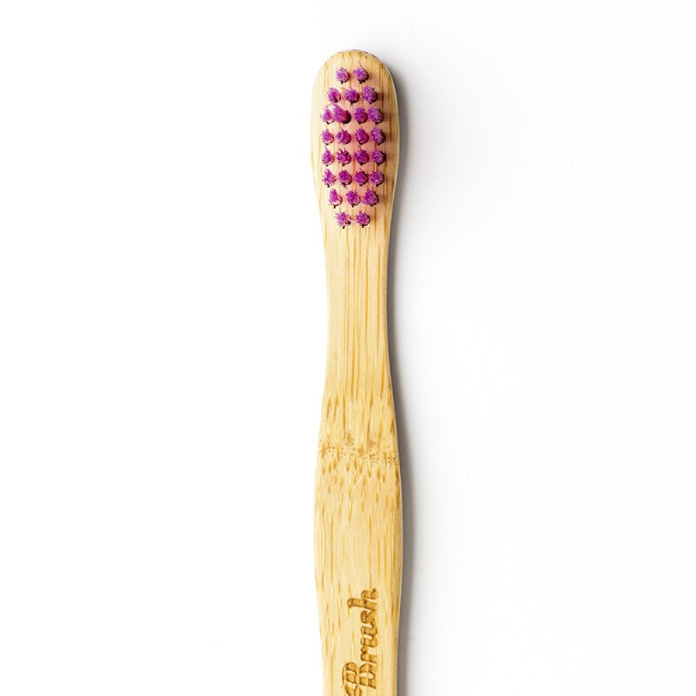 Humble Brush Lila Yumuşak Çocuk Diş Fırçası Doğada Çözünür Bambu Saplı