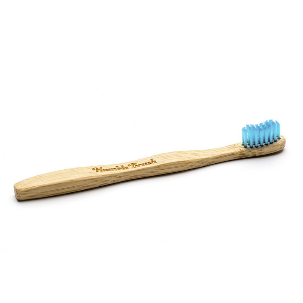 Humble Brush Mavi Yumuşak Çocuk Diş Fırçası Doğada Çözünür Bambu Saplı