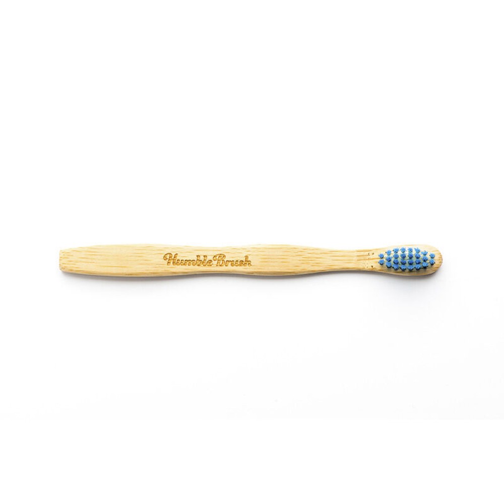 Humble Brush Mavi Yumuşak Çocuk Diş Fırçası Doğada Çözünür Bambu Saplı
