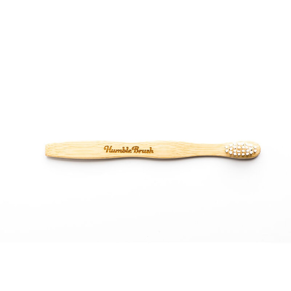 Humble Brush Beyaz Yumuşak Çocuk Diş Fırçası Doğada Çözünür Bambu Saplı