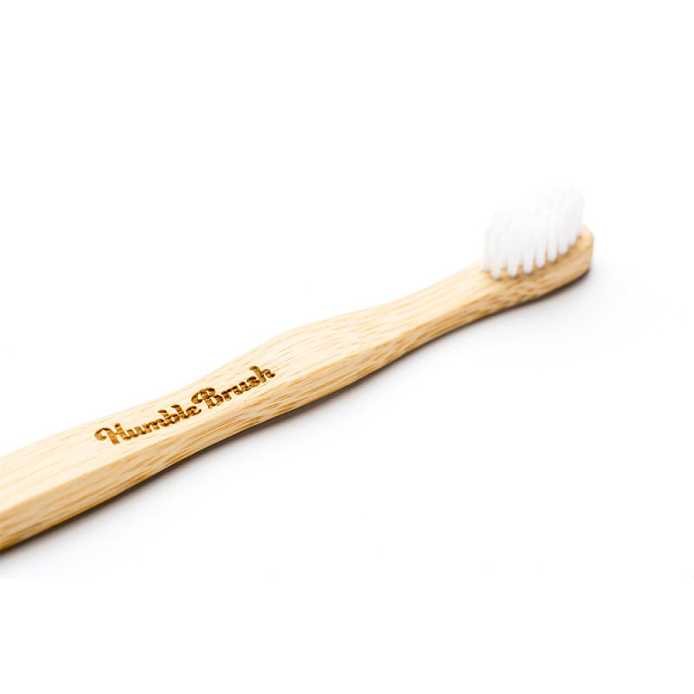 Humble Brush Beyaz Yumuşak Çocuk Diş Fırçası Doğada Çözünür Bambu Saplı