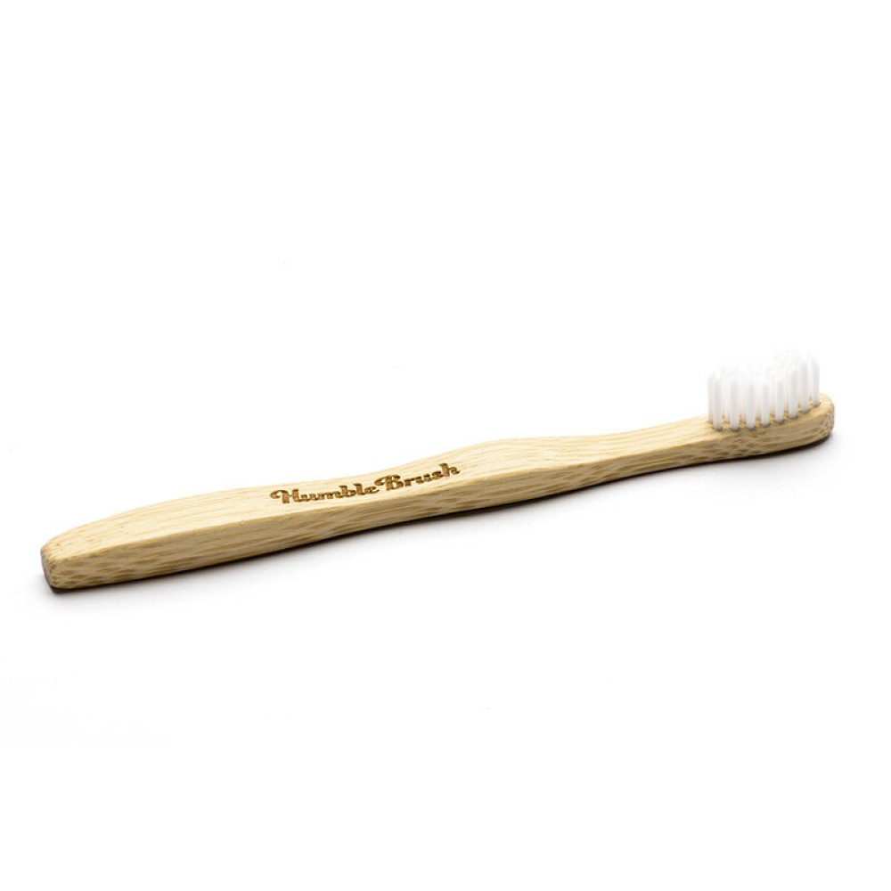 Humble Brush Beyaz Yumuşak Çocuk Diş Fırçası Doğada Çözünür Bambu Saplı