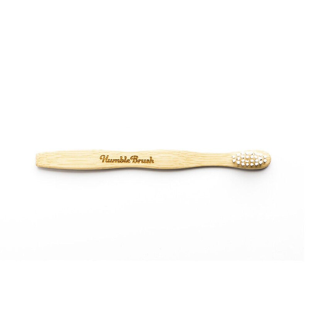 Humble Brush Beyaz Yumuşak Çocuk Diş Fırçası Doğada Çözünür Bambu Saplı