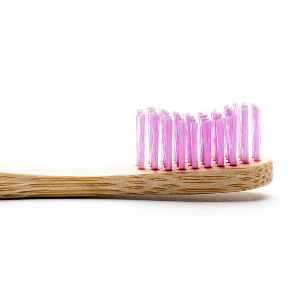 Humble Brush Lila Yumuşak Yetişkin Diş Fırçası Doğada Çözünür Bambu Saplı