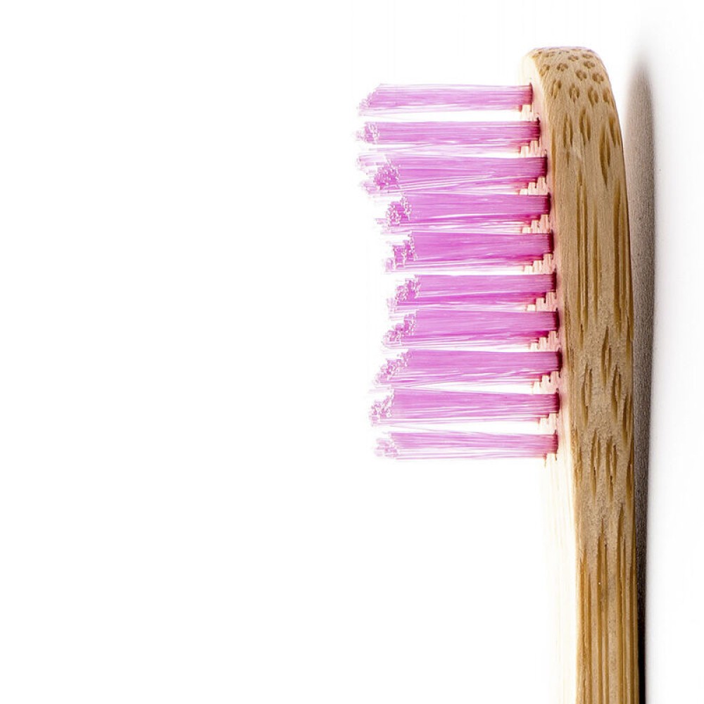 Humble Brush Lila Yumuşak Yetişkin Diş Fırçası Doğada Çözünür Bambu Saplı