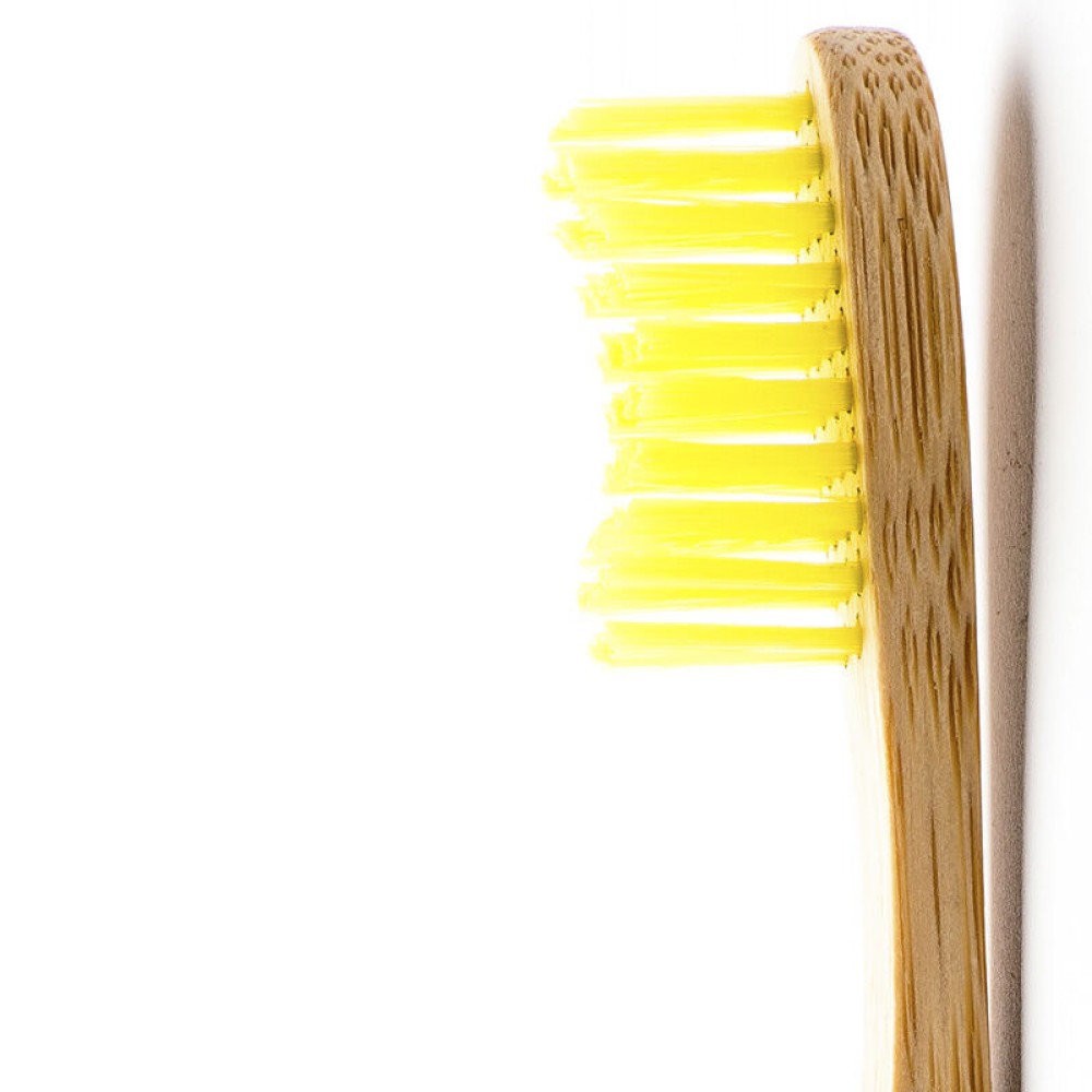 Humble Brush Sarı Yumuşak Yetişkin Diş Fırçası Doğada Çözünür Bambu Saplı