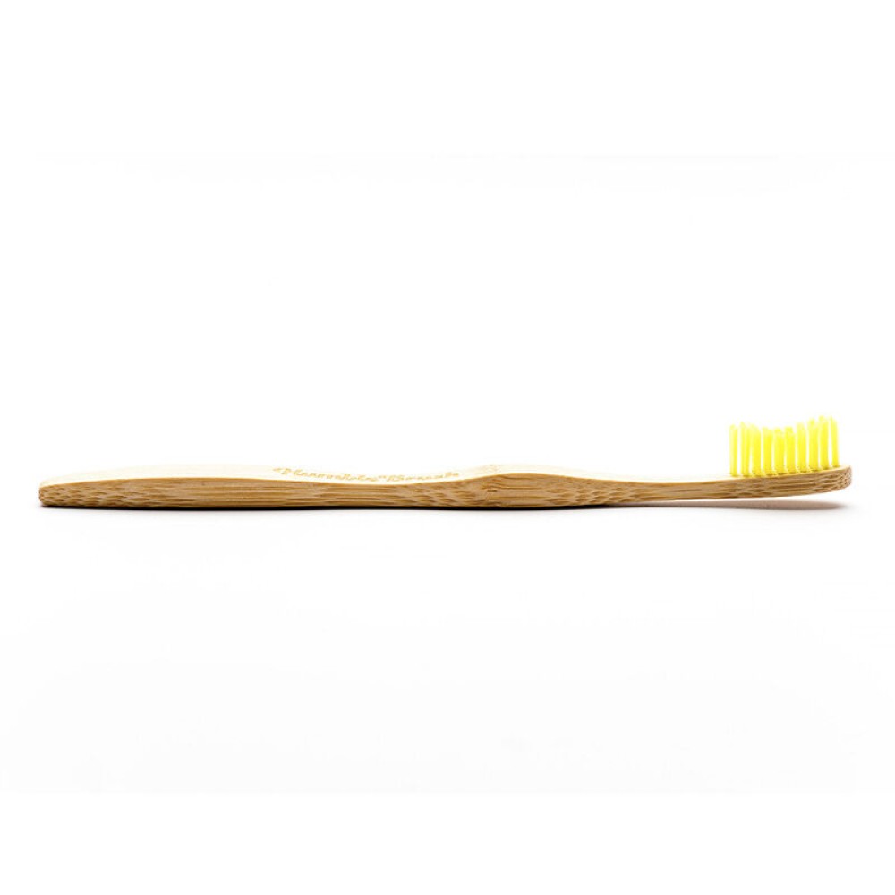 Humble Brush Sarı Yumuşak Yetişkin Diş Fırçası Doğada Çözünür Bambu Saplı