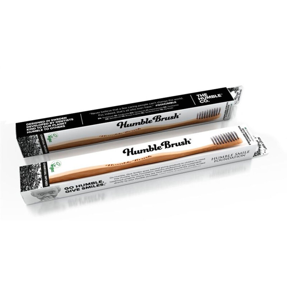 Humble Brush Gri Bambu Diş Fırçası Kömür İnfüzyonlu Aktif Karbonlu Yumuşak