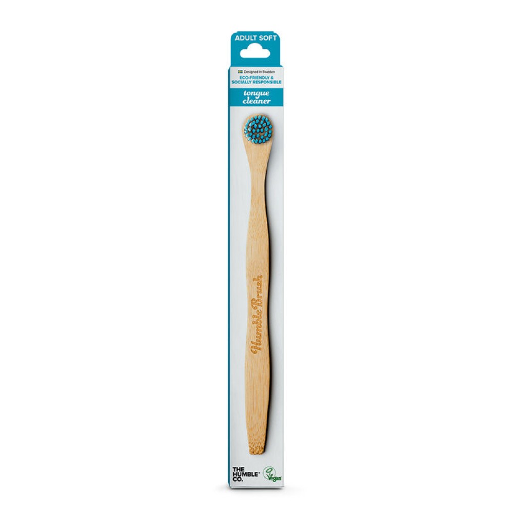 Humble Brush Mavi Dil Fırçası Doğada Çözünür Bambu Saplı