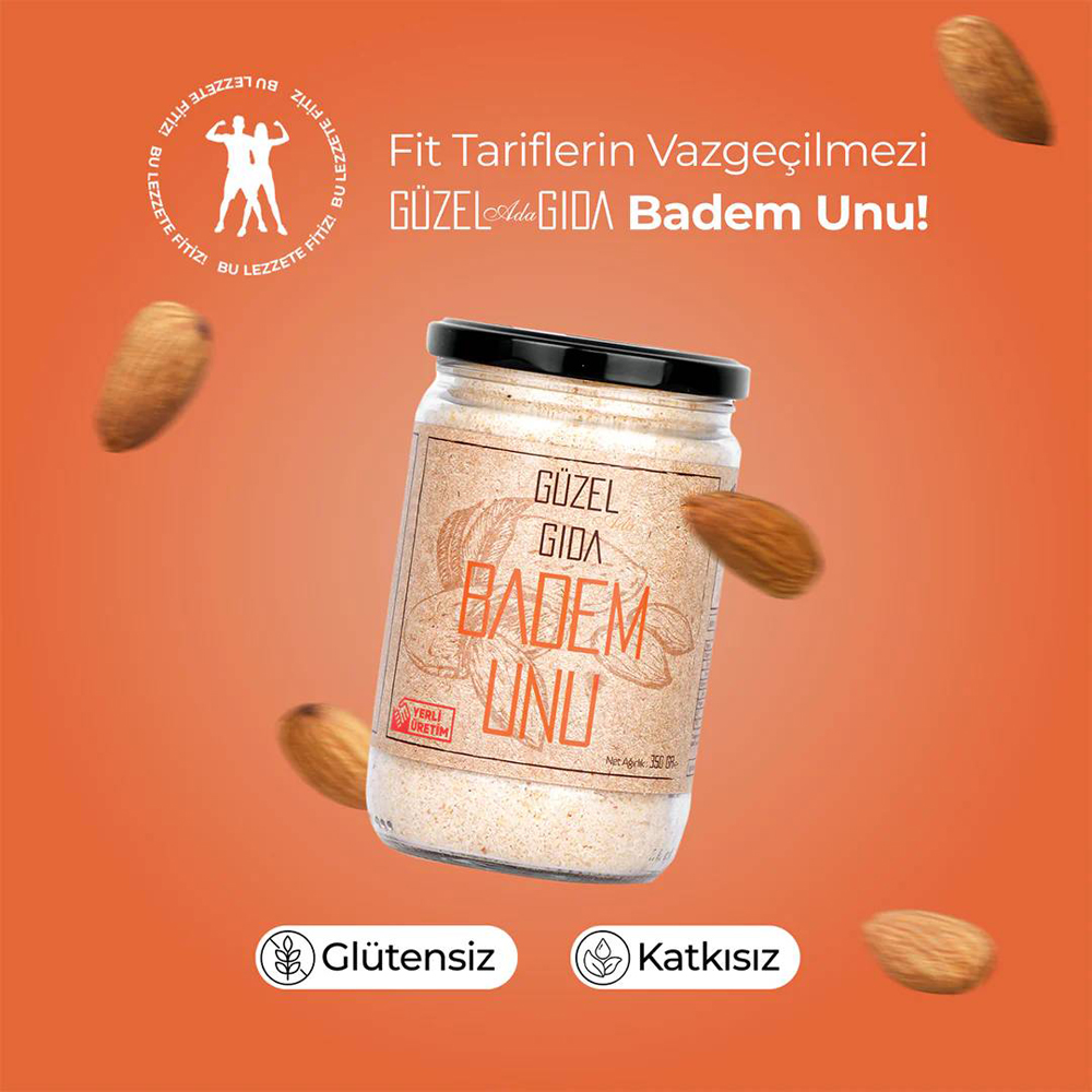 Glutensiz badem unu 350 gr, yerli üretim katkısız
