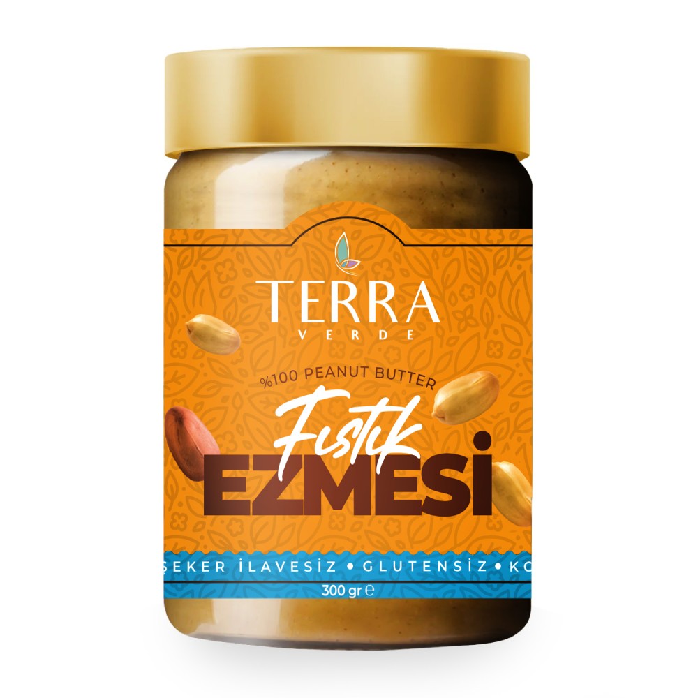 Terra Verde 300 g Glutensiz Saf Çiçek Ballı Doğal Yer Fıstığı Ezmesi