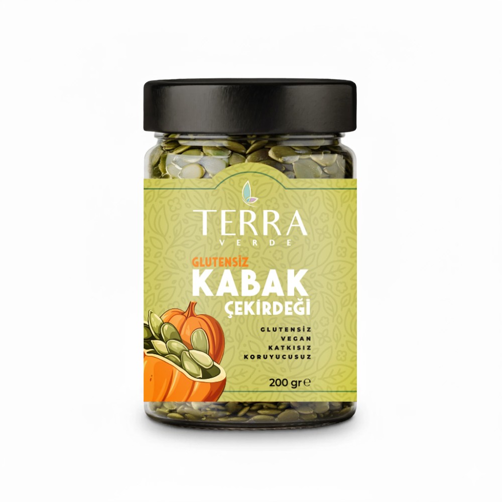 Terra Verde 200 g Glutensiz Çiçek ve Pestisitsiz Çiğ Yeşil Kabak Çekirdeği İçi