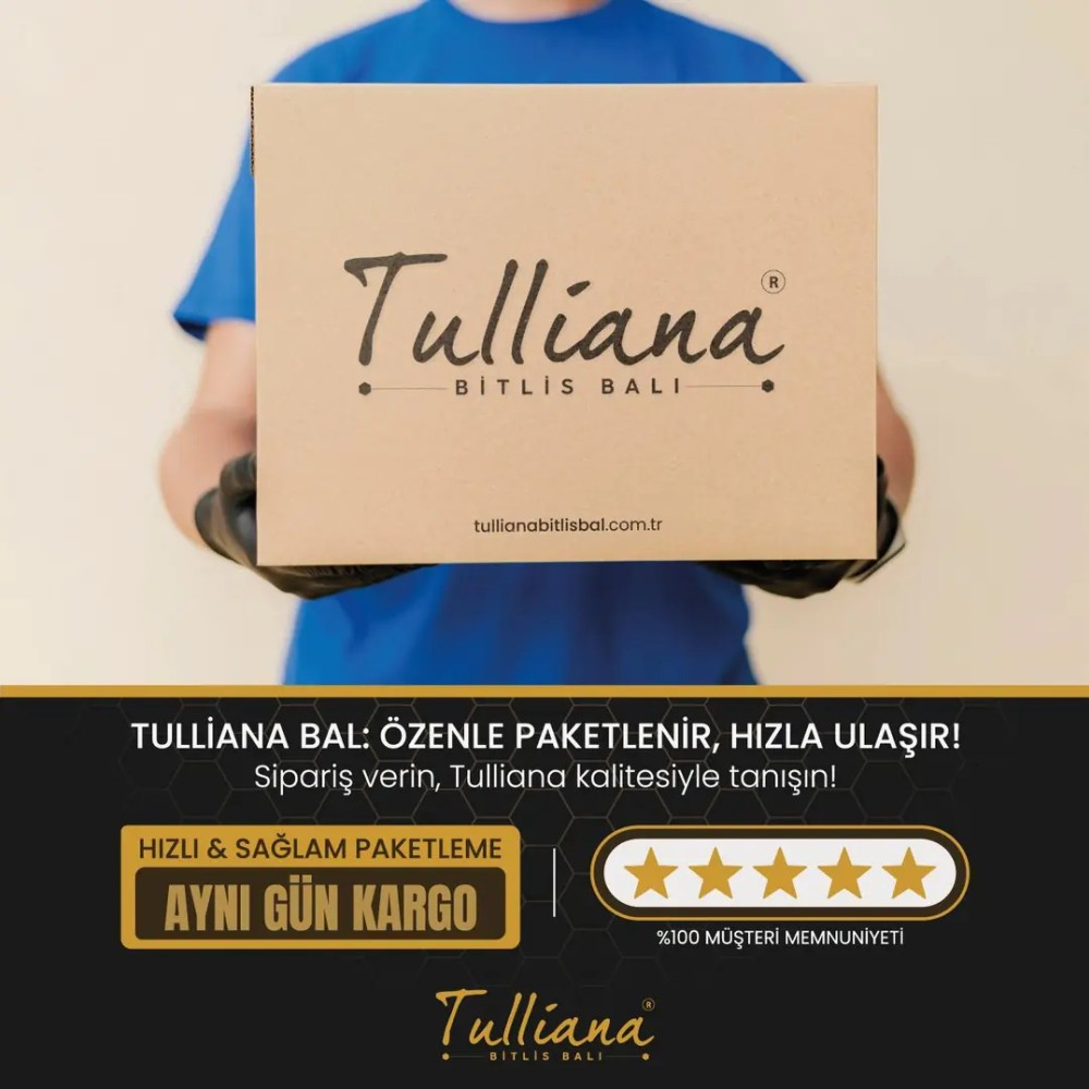 Tulliana Bitlis Organik Polifloralı Ham Süzme Çiçek Balı Cam Kavanoz