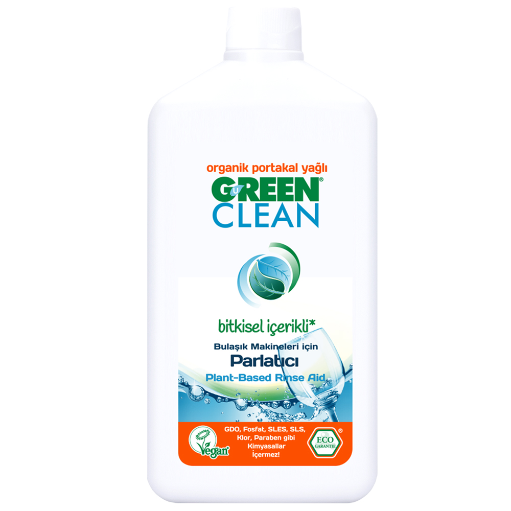 U Green Clean 500 ML Organik Portakal Yağlı Bitkisel Bulaşık Makinesi Parlatıcısı