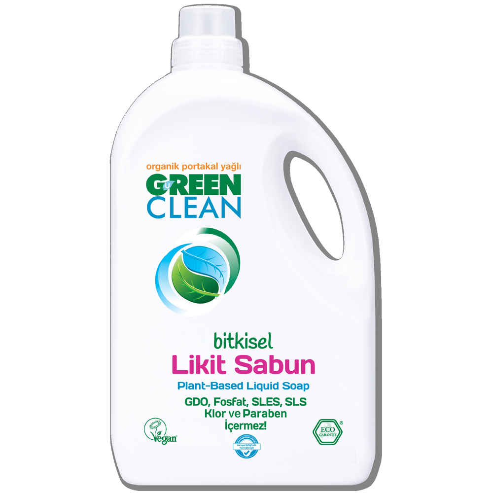 U Green Clean 2750 ML Organik Portakal Yağlı Bitkisel Likit Sabun Şişesi