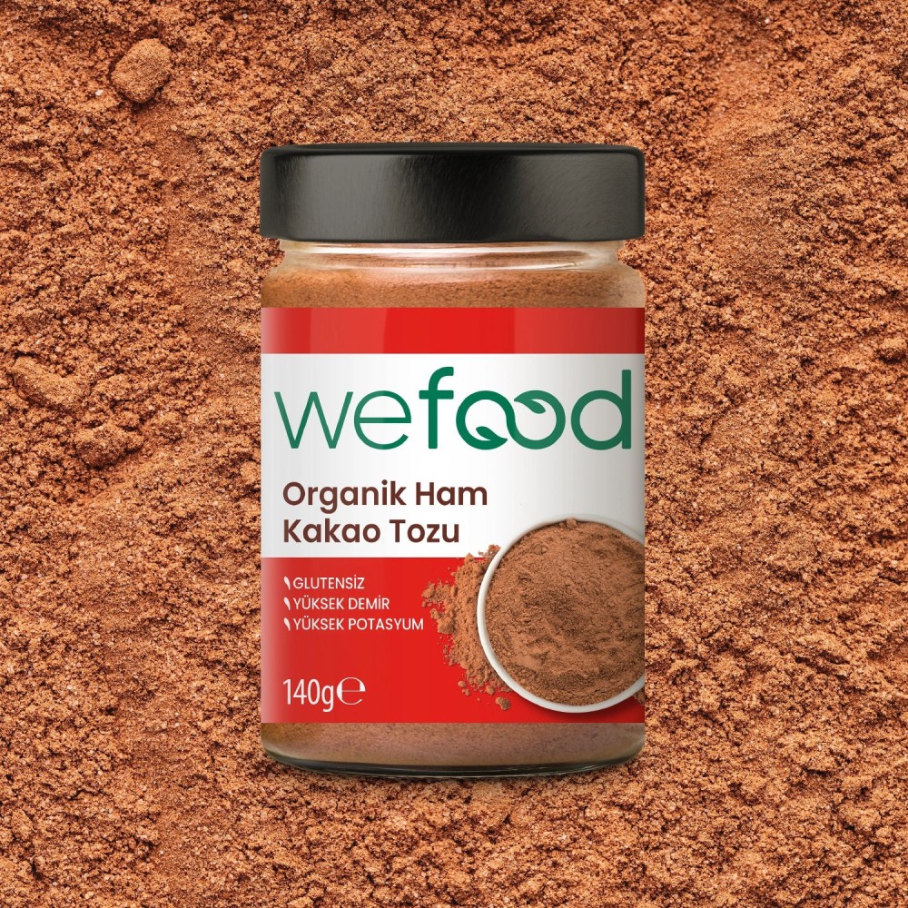 Wefood Organik Ham Kakao Tozu 140 gr – Peru kökenli, sertifikalı, katkısız
