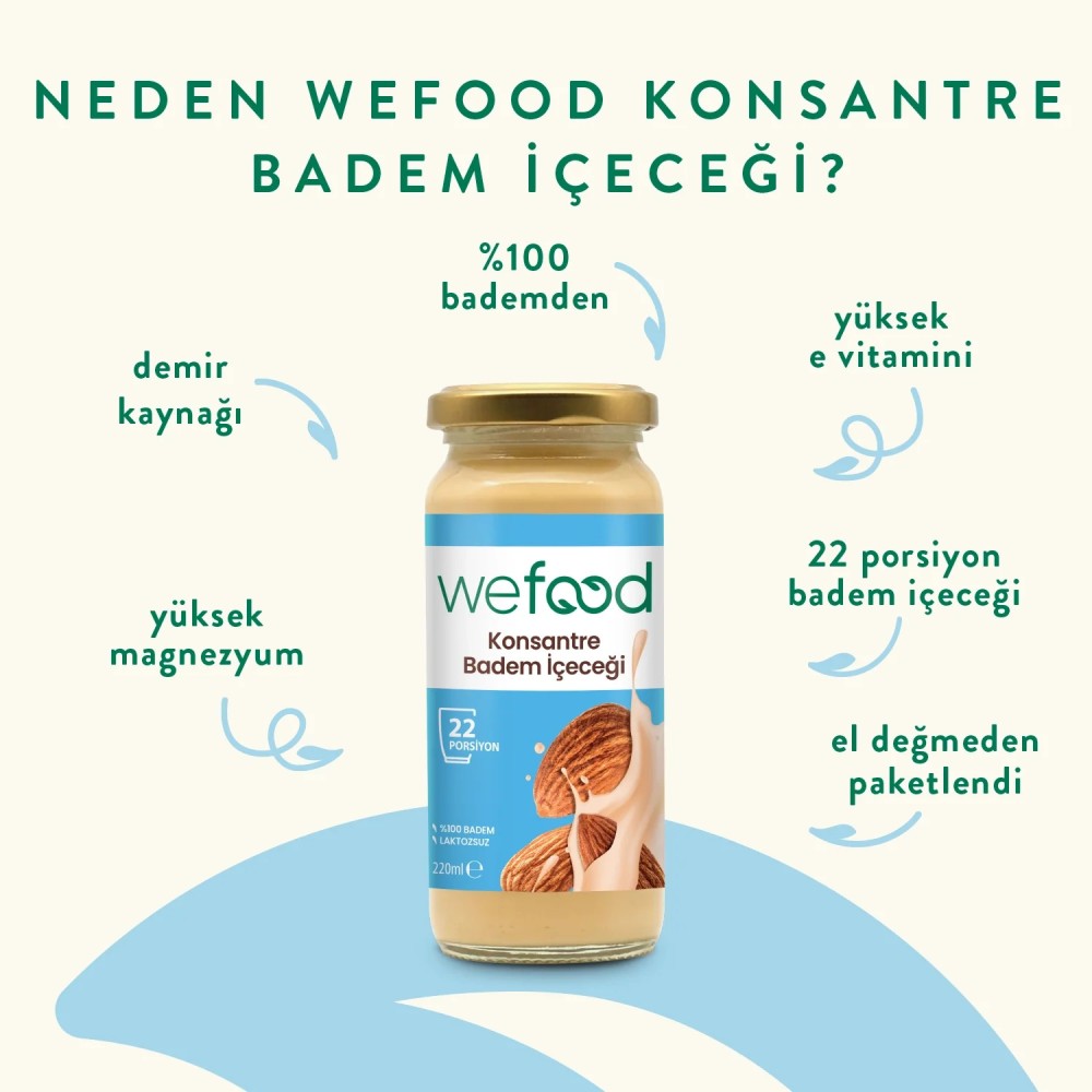 Nisa Organik Wefood Badem Sütü Konsantresi 240gr Cam Şişe