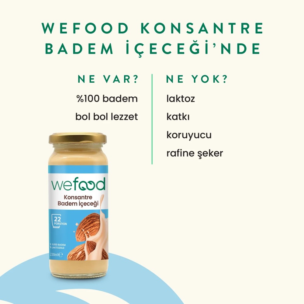 Nisa Organik Wefood Badem Sütü Konsantresi 240gr Cam Şişe