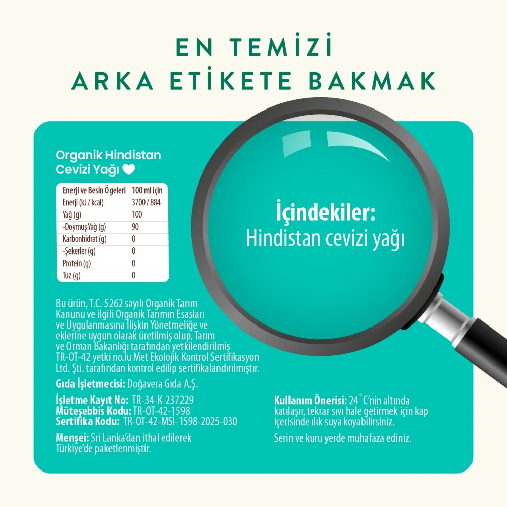 Nisa Organik Wefood Organik Hindistan Cevizi Yağı 150ml Cam Kavanoz