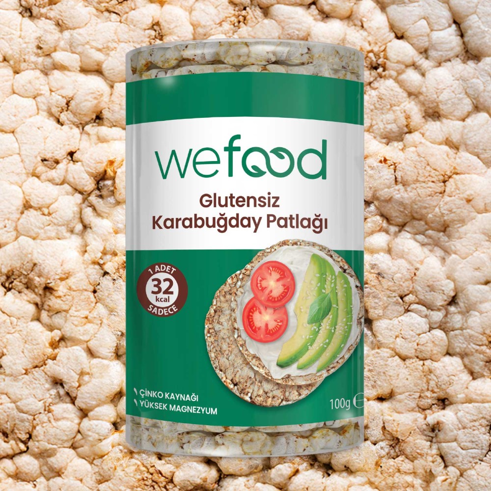 Nisa Organik Wefood Karabuğday Patlağı 100gr Şekersiz ve Tuzsuz Paket