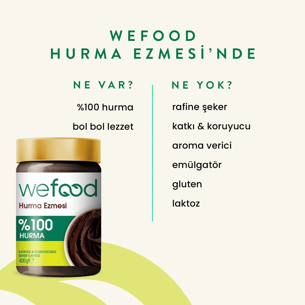 Wefood 400 GR Cam Kavanoz %100 Saf Hurma Ezmesi